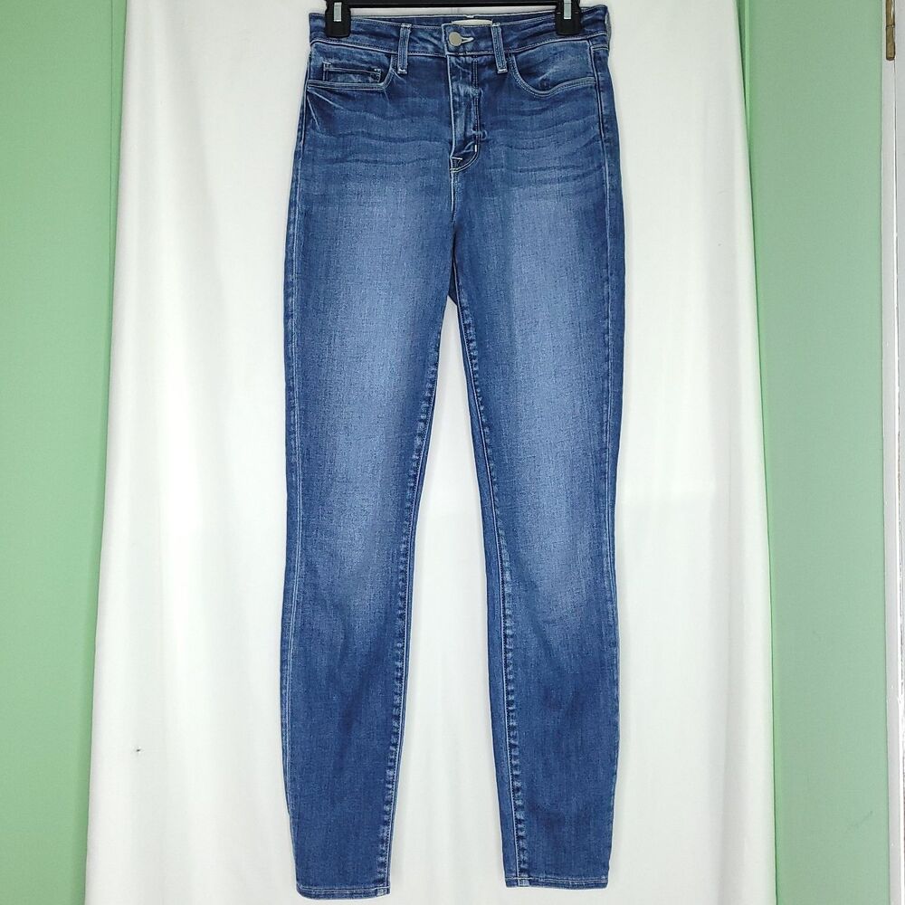 L'AGENCE Monique Ultra High Rise Skinny Blue Medium Wash Stretch 5-Pocket Sz.25